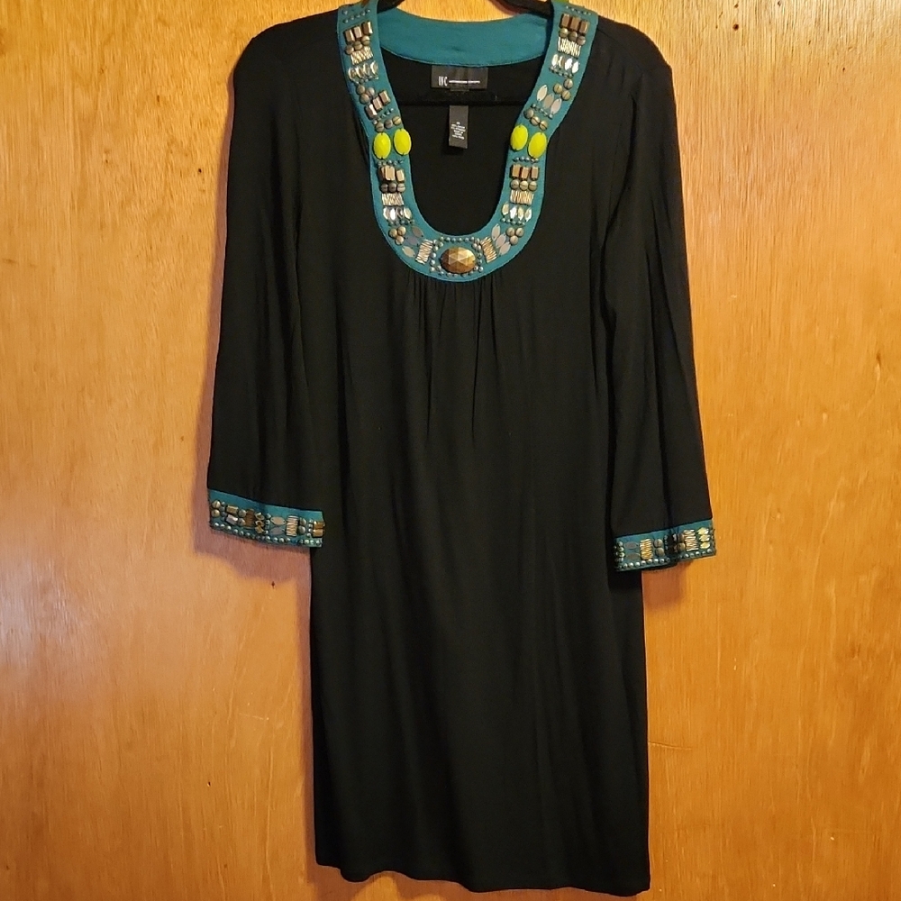 INC International Concepts Black Dress with Beaded Details